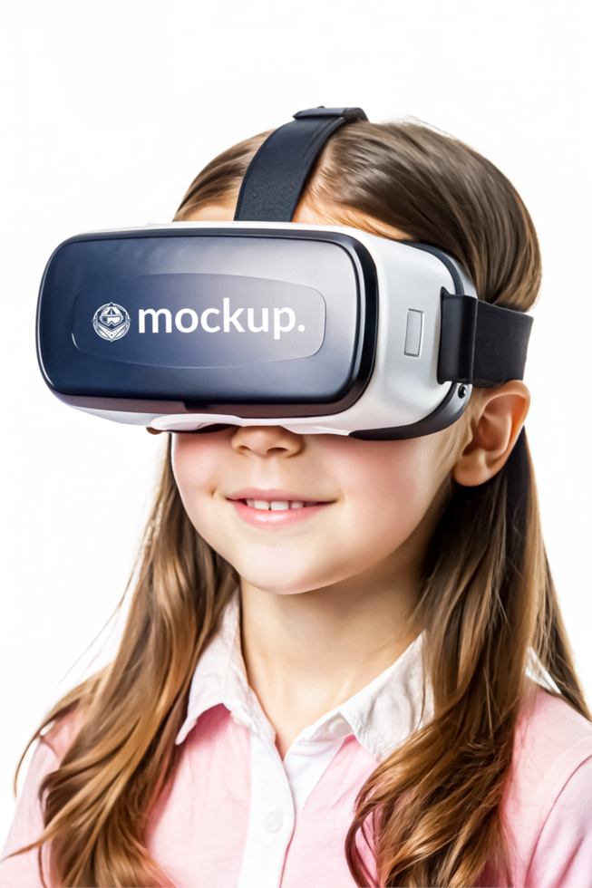High Quality Virtual Reality Headset Mockup with Diverse Model psd
