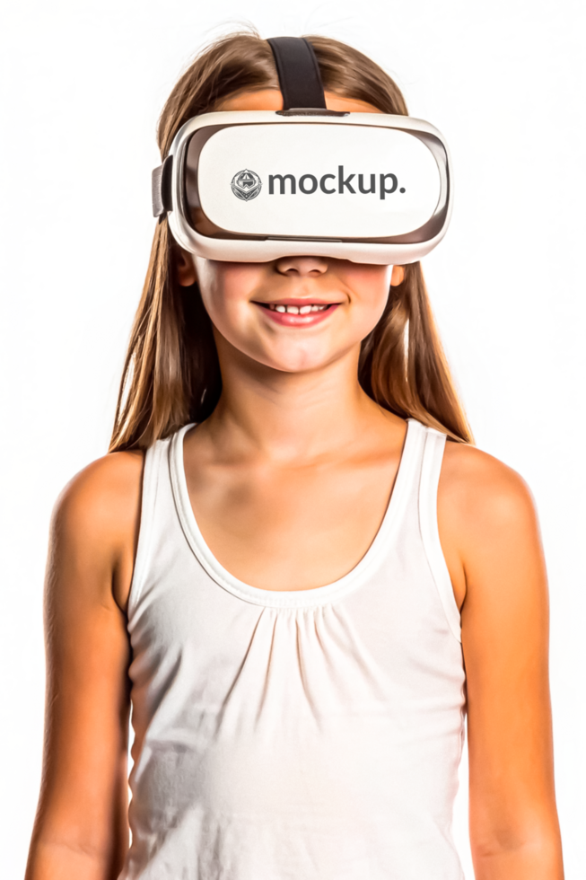 High Quality Virtual Reality Headset Mockup with Diverse Model psd