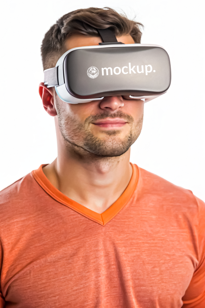 High Quality Virtual Reality Headset Mockup with Diverse Model psd