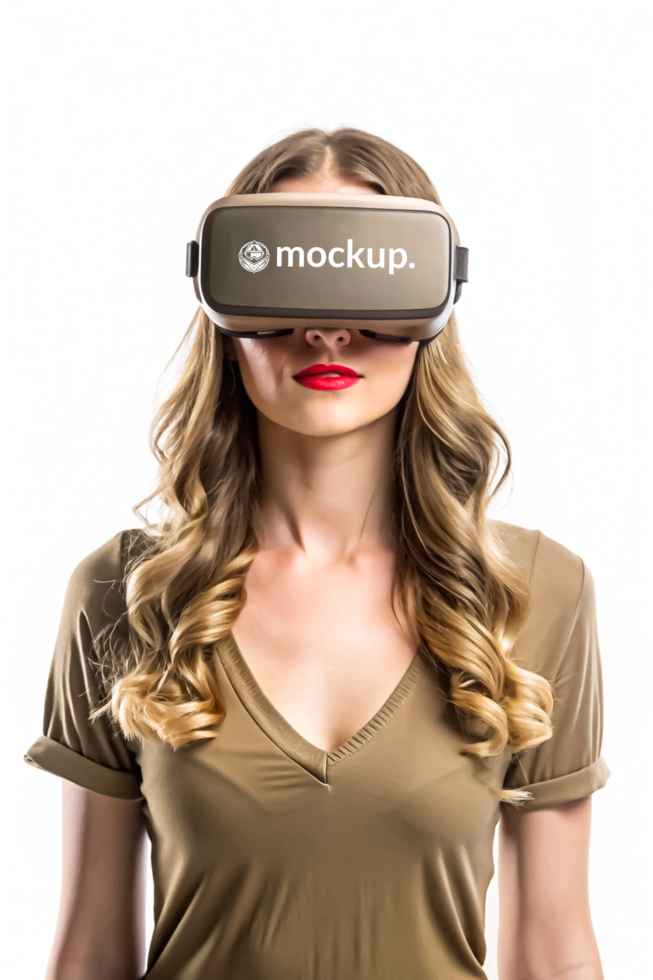 High Quality Virtual Reality Headset Mockup with Diverse Model psd