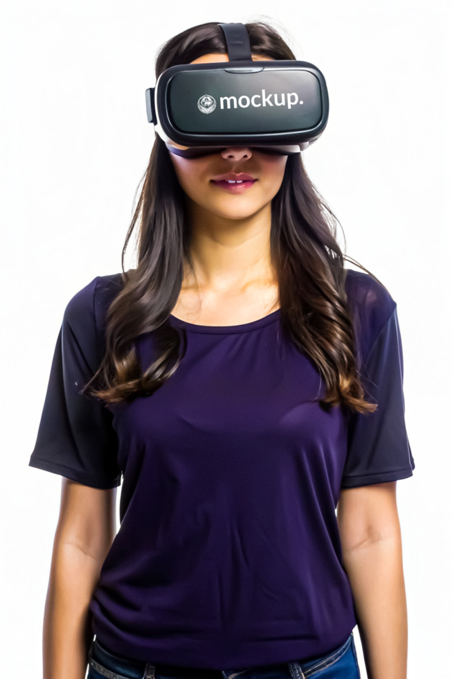 High Quality Virtual Reality Headset Mockup with Diverse Model psd