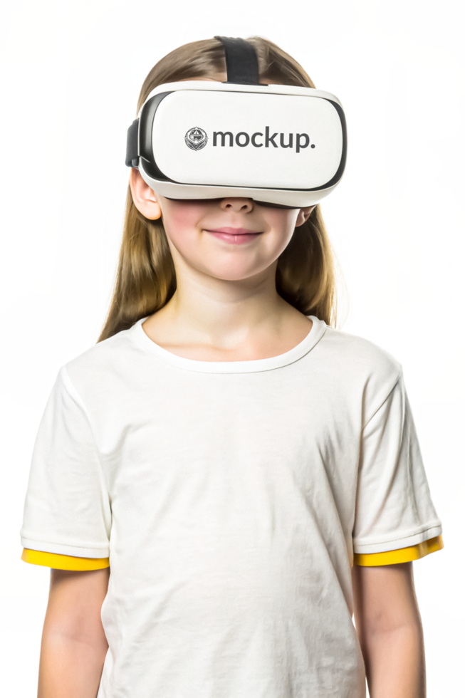 High Quality Virtual Reality Headset Mockup with Diverse Model psd