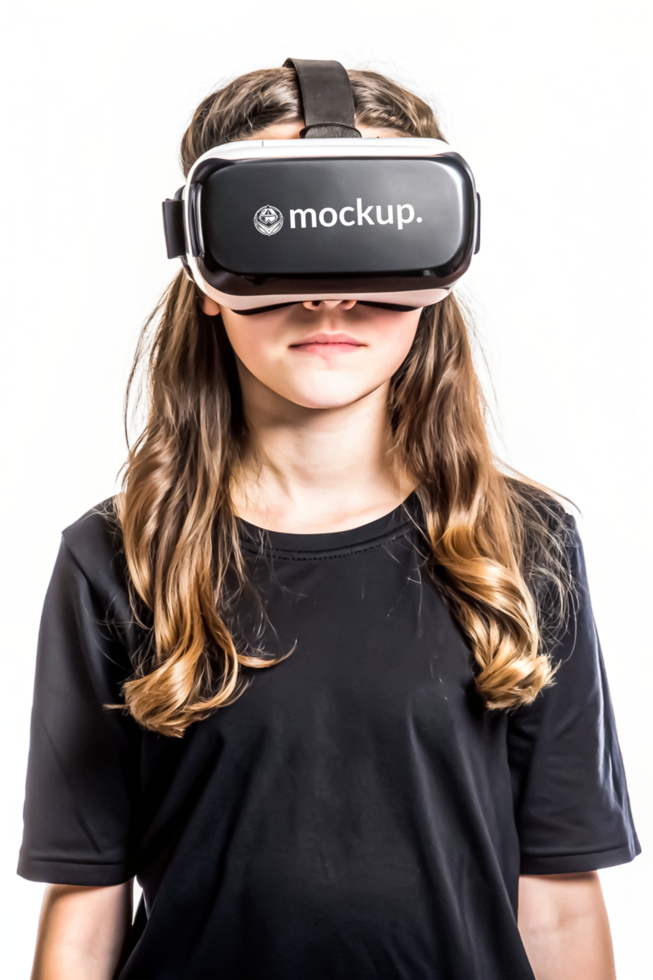 High Quality Virtual Reality Headset Mockup with Diverse Model psd