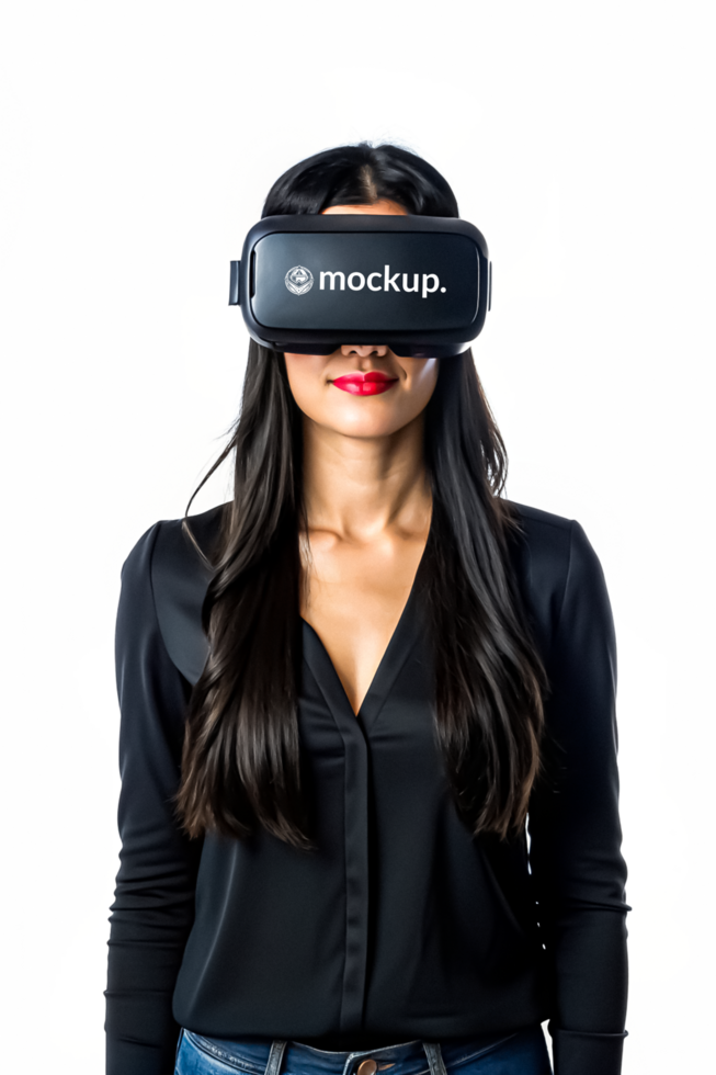 High Quality Virtual Reality Headset Mockup with Diverse Model psd