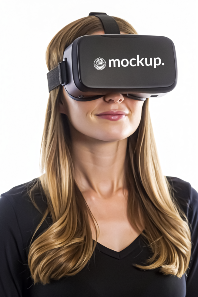 High Quality Virtual Reality Headset Mockup with Diverse Model psd