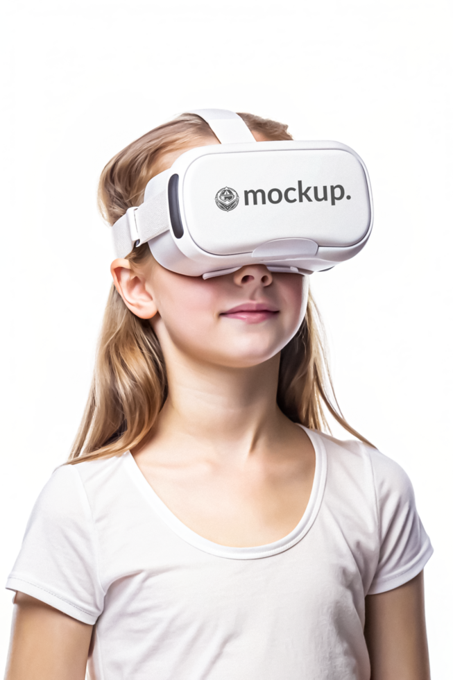High Quality Virtual Reality Headset Mockup with Diverse Model psd