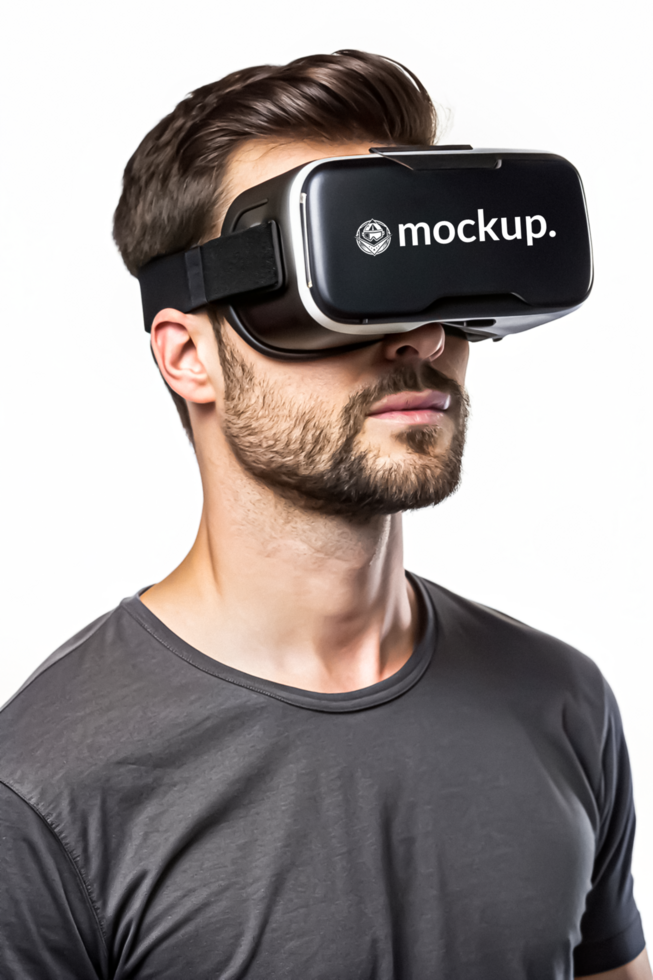 High Quality Virtual Reality Headset Mockup with Diverse Model psd