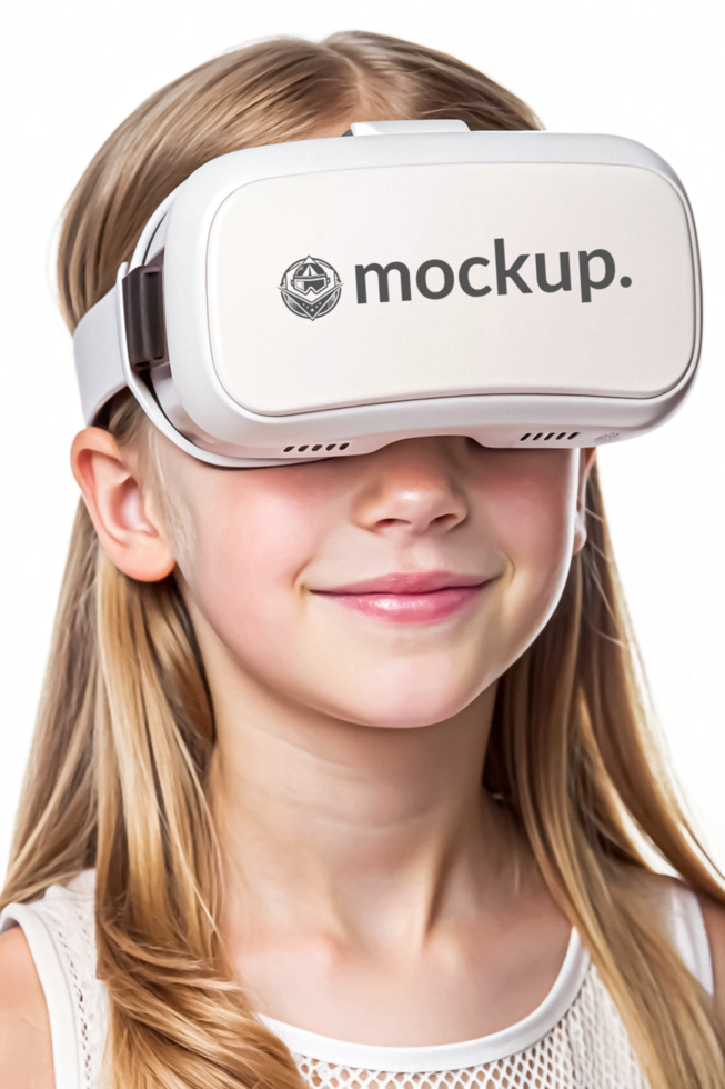 High Quality Virtual Reality Headset Mockup with Diverse Model psd