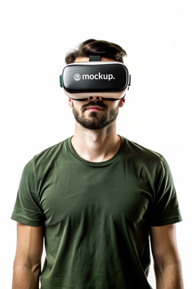 High Quality Virtual Reality Headset Mockup with Diverse Model psd