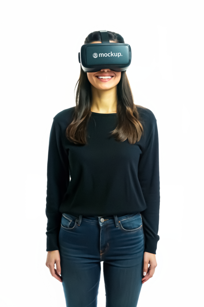 High Quality Virtual Reality Headset Mockup with Diverse Model psd