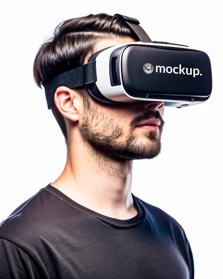 High Quality Virtual Reality Headset Mockup with Diverse Model psd