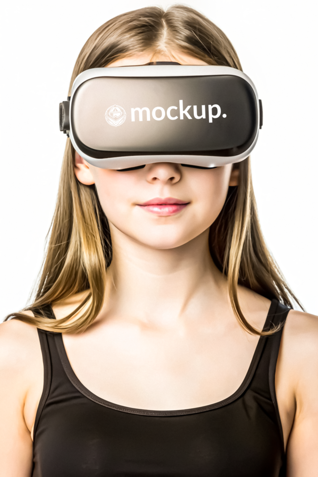 High Quality Virtual Reality Headset Mockup with Diverse Model psd