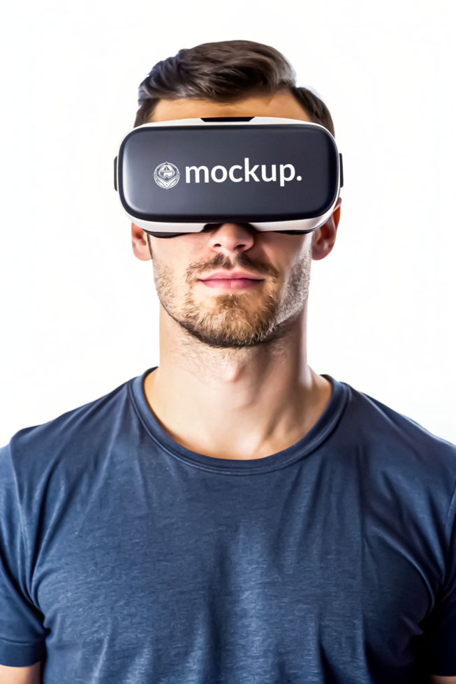 High Quality Virtual Reality Headset Mockup with Diverse Model psd