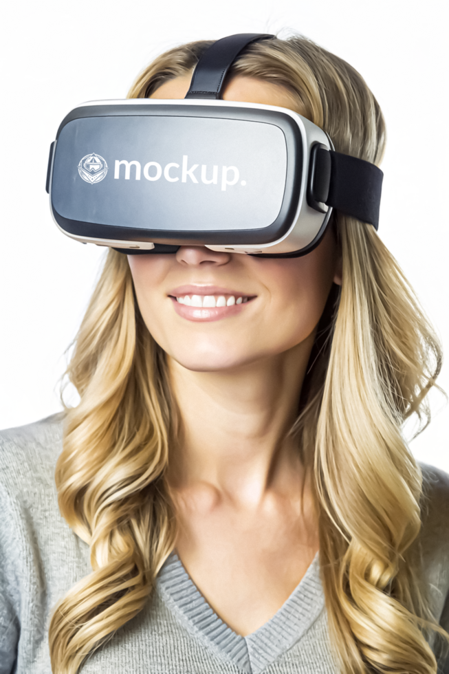 High Quality Virtual Reality Headset Mockup with Diverse Model psd
