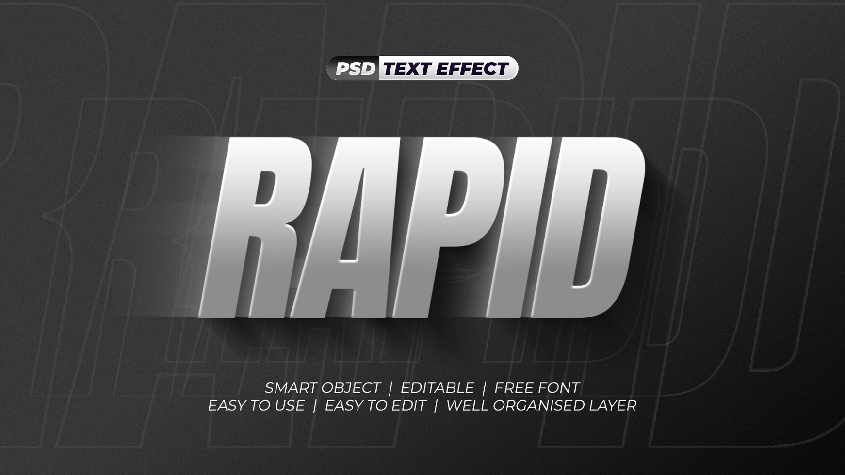 Speedy Silver Text Effect psd