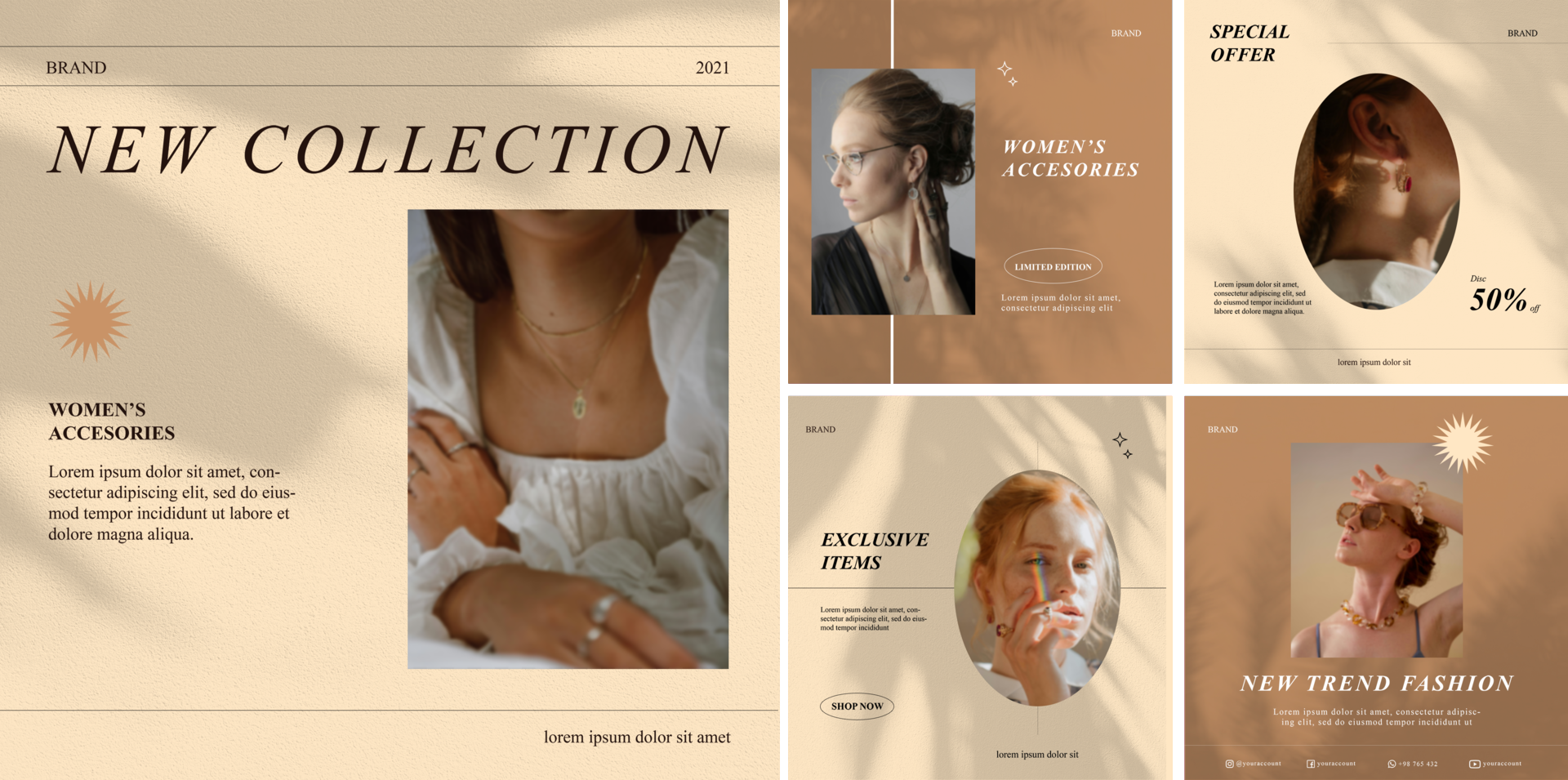 women accesories social media post template psd