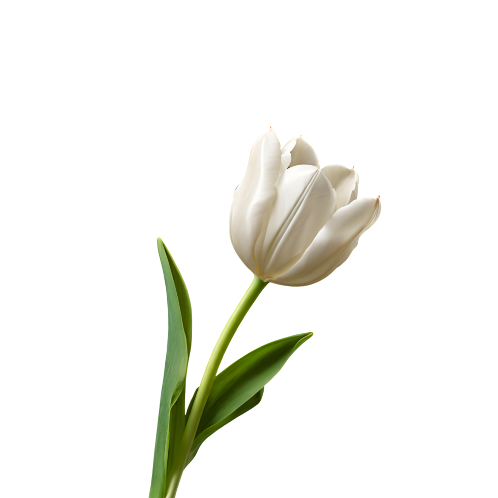 Realistic White tulip flower on transparent background png