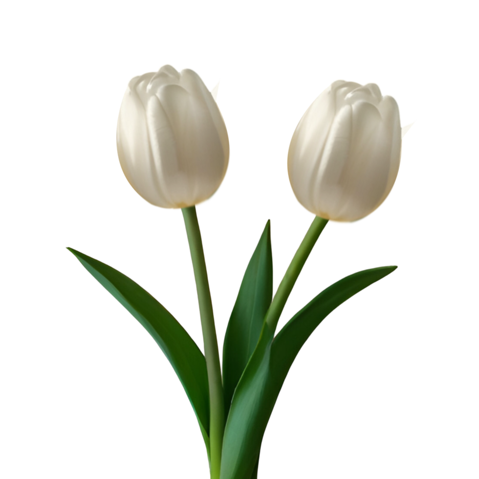 White tulip sticks on transparent background png