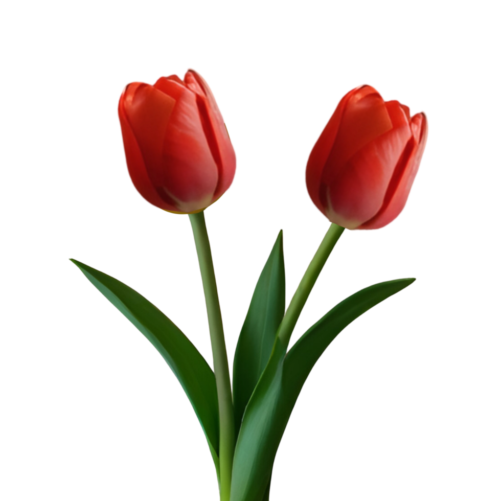 Red tulip sticks on transparent background png