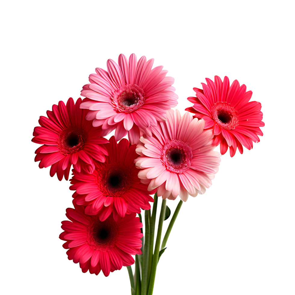 Bunch of gerbera flower on transparent background png