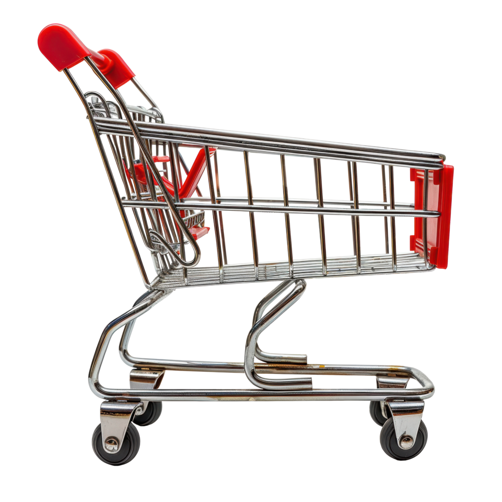 Shop cart in for shopping in supermarket and store. Ai-Generated png