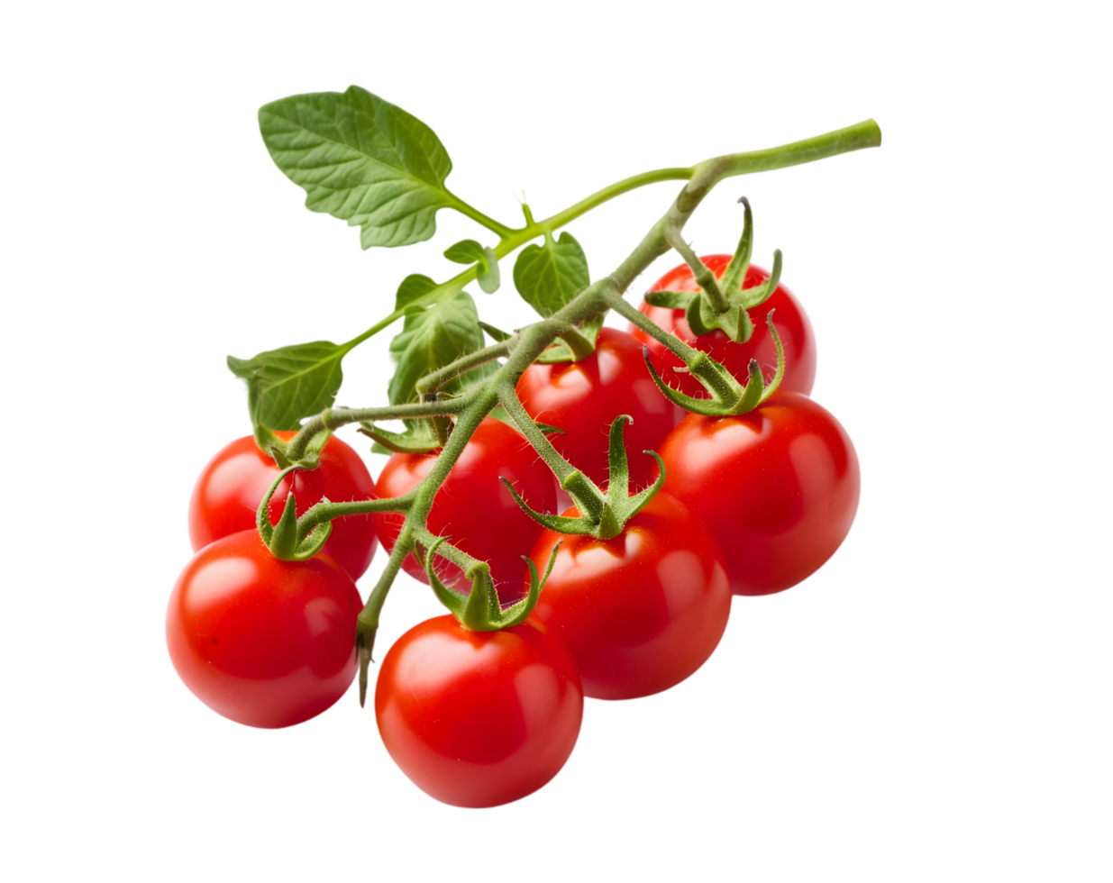 Cherry tomatoes on vine isolated on a transparent background png
