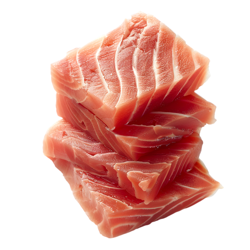 Raw tuna steaks isolated on a transparent background png