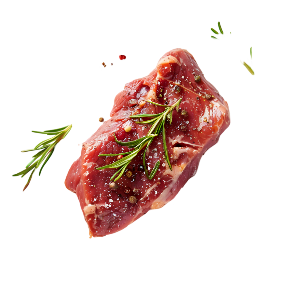 Stacked beef steaks with rosemary isolated on a transparent background png