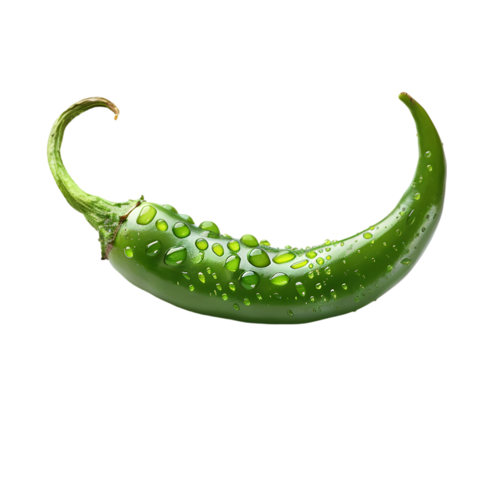 Green chili pepper isolated on a transparent background png