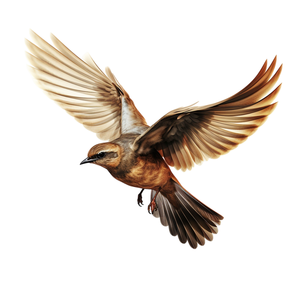 flying bird isolated against transparent background png