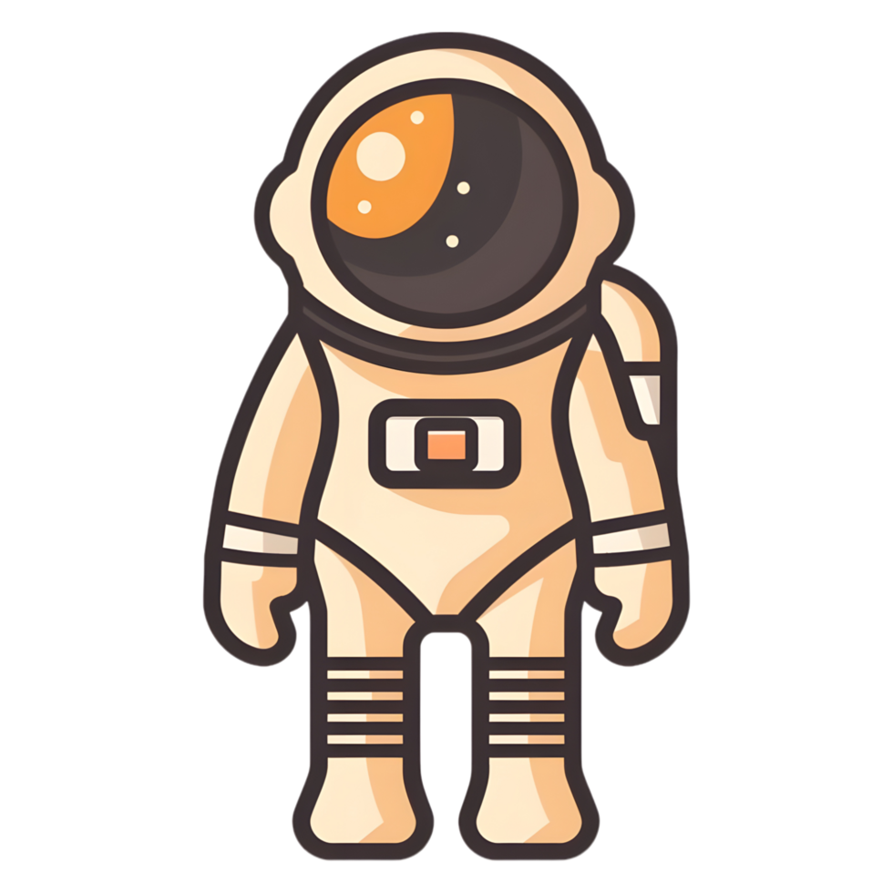 Astronaut colored flat icon against transparent background png