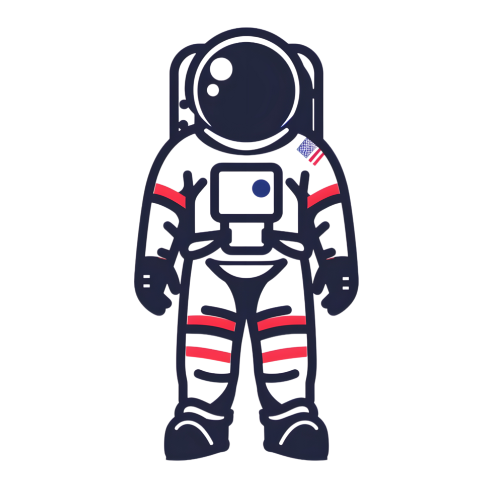 Astronaut colored flat icon against transparent background png