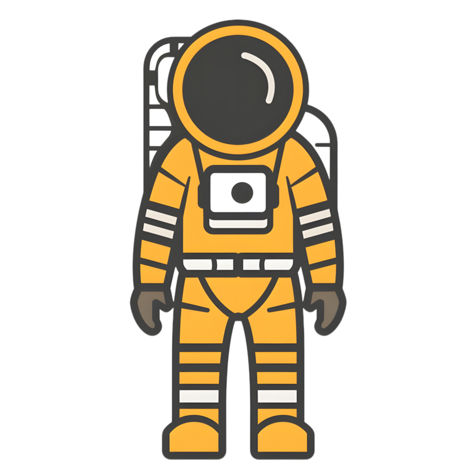 Astronaut colored flat icon against transparent background png