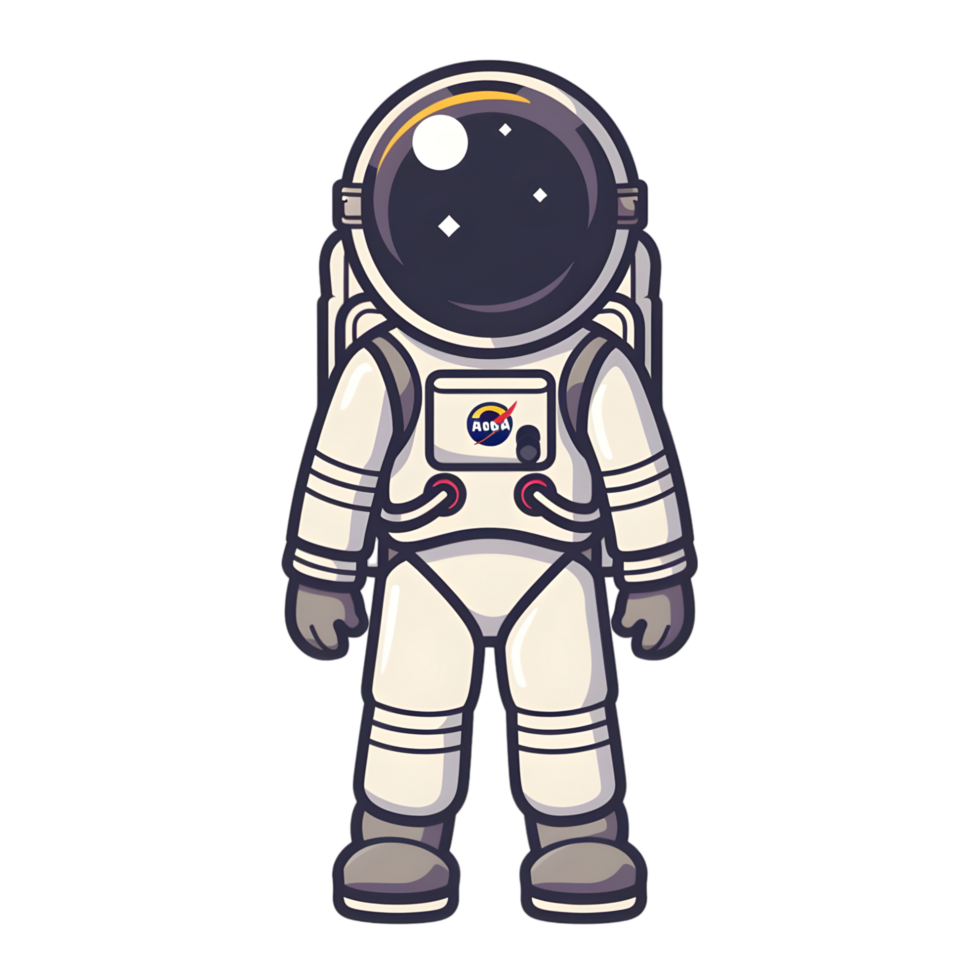 Astronaut colored flat icon against transparent background png
