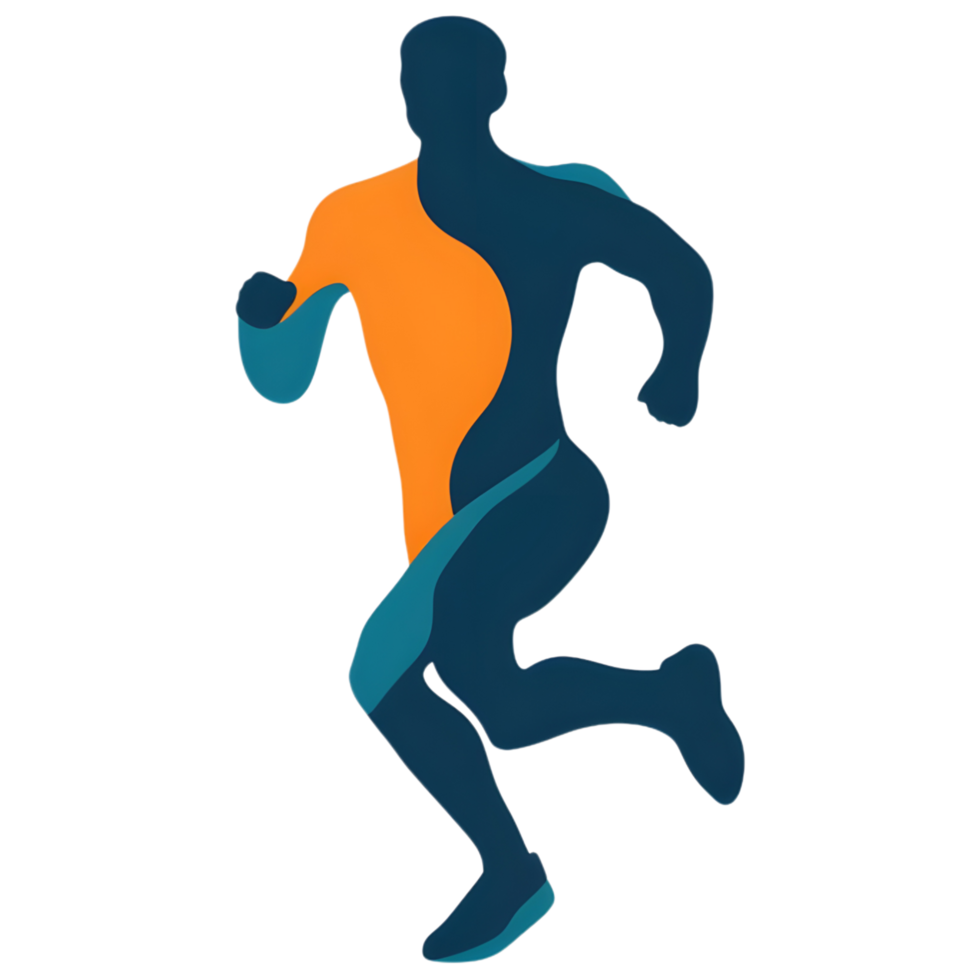 Athlete colored flat icon against transparent background png