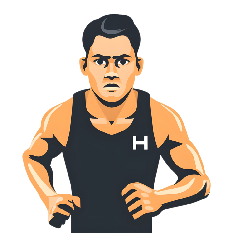 Athlete colored flat icon against transparent background png