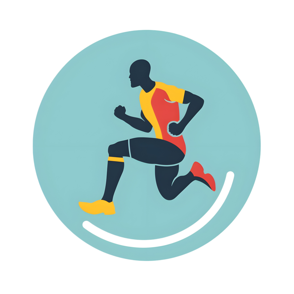 Athlete colored flat icon against transparent background png