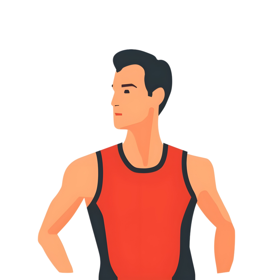 Athlete colored flat icon against transparent background png
