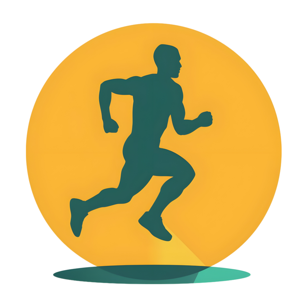 Athlete colored flat icon against transparent background png