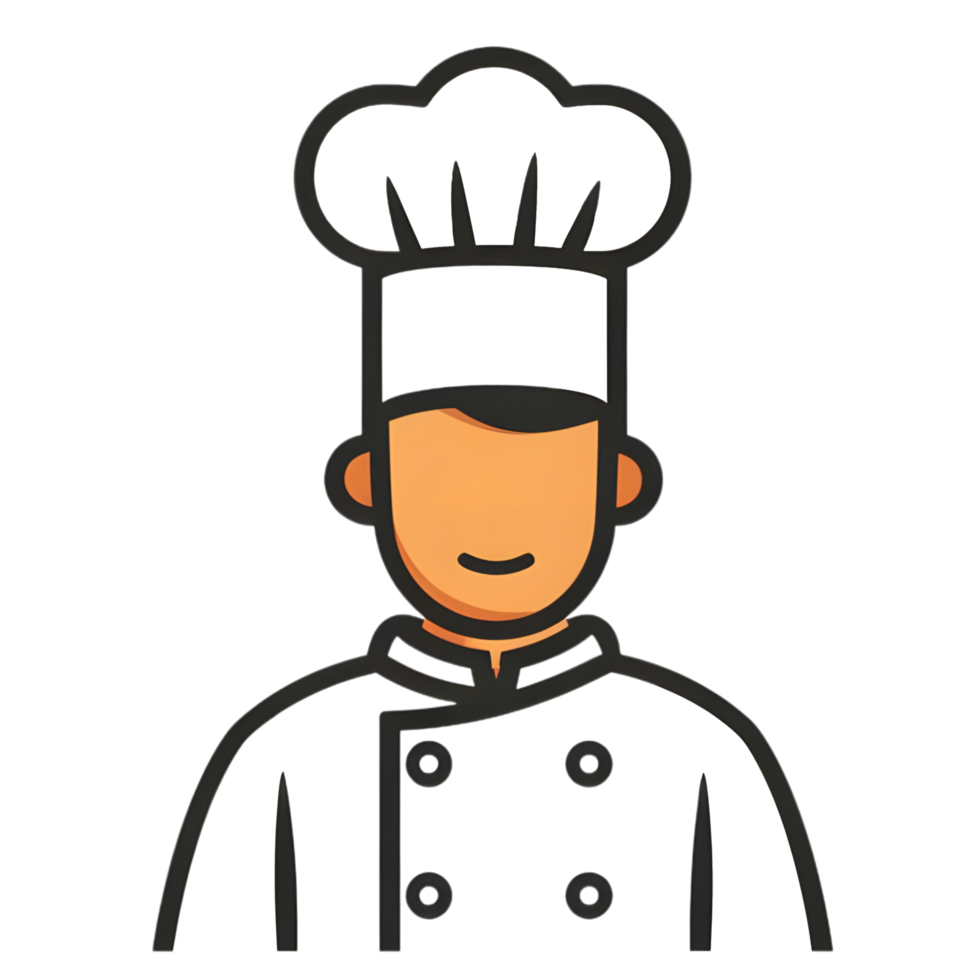 Chef colored flat icon against transparent background png
