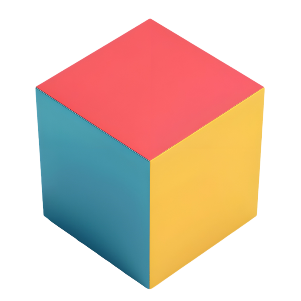 3d cube icône contre transparent Contexte png