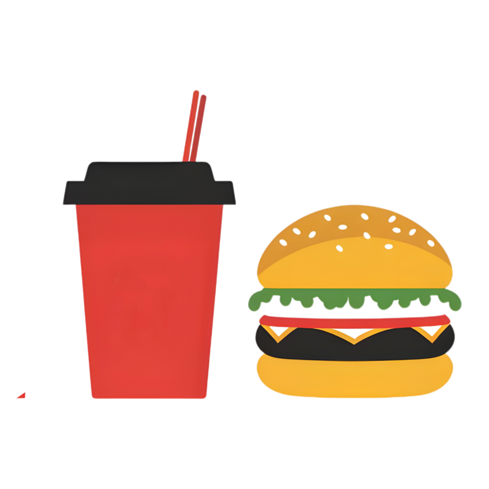 Food icon simple flat icon against transparent background Generated by Ai png
