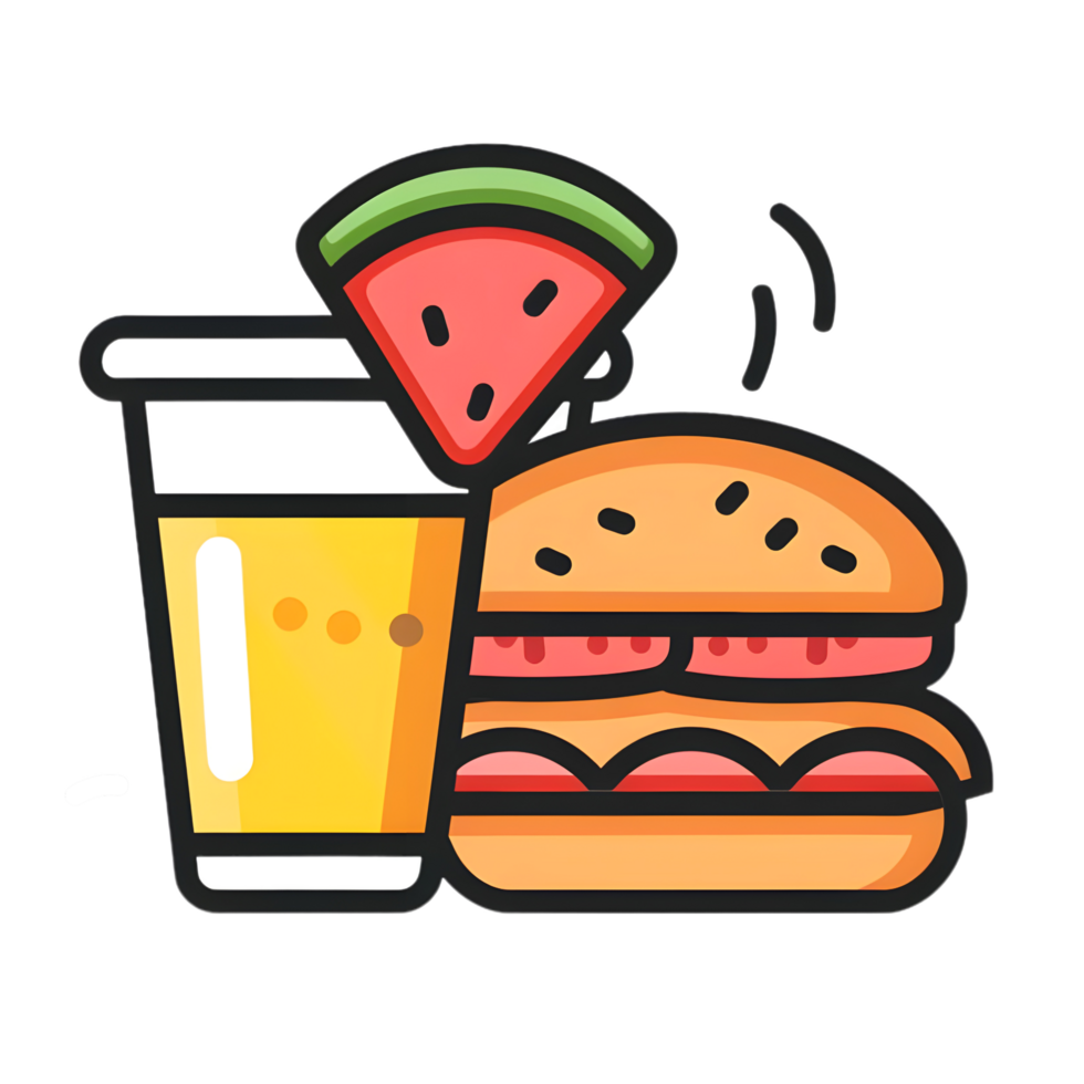 Food icon simple flat icon against transparent background Generated by Ai png