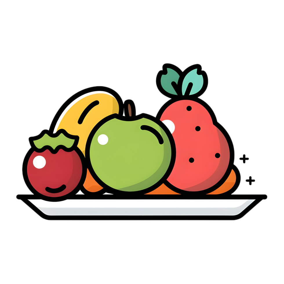 Food icon simple flat icon against transparent background Generated by Ai png