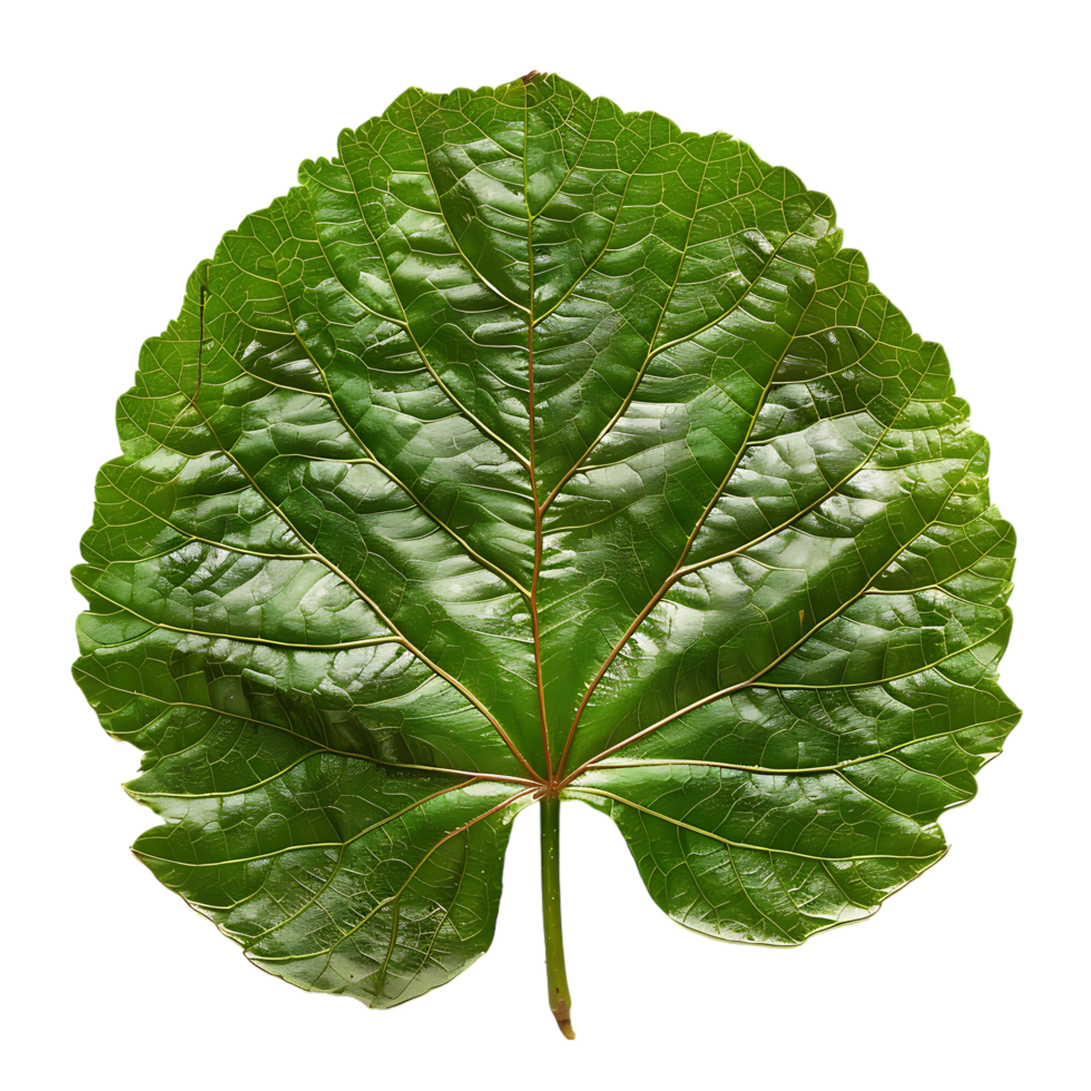 isolated Hibiscus liliaceous leaf over transparent background png