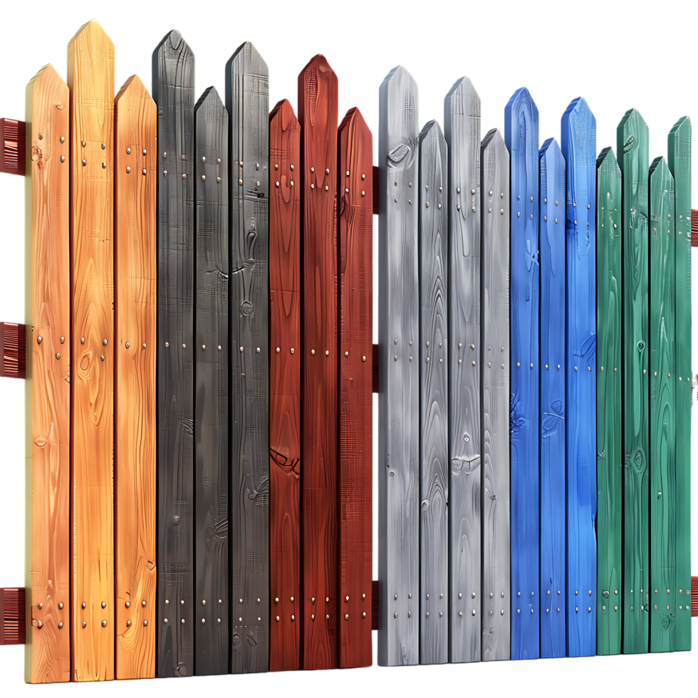 A variety of fences in different colors are displayed png