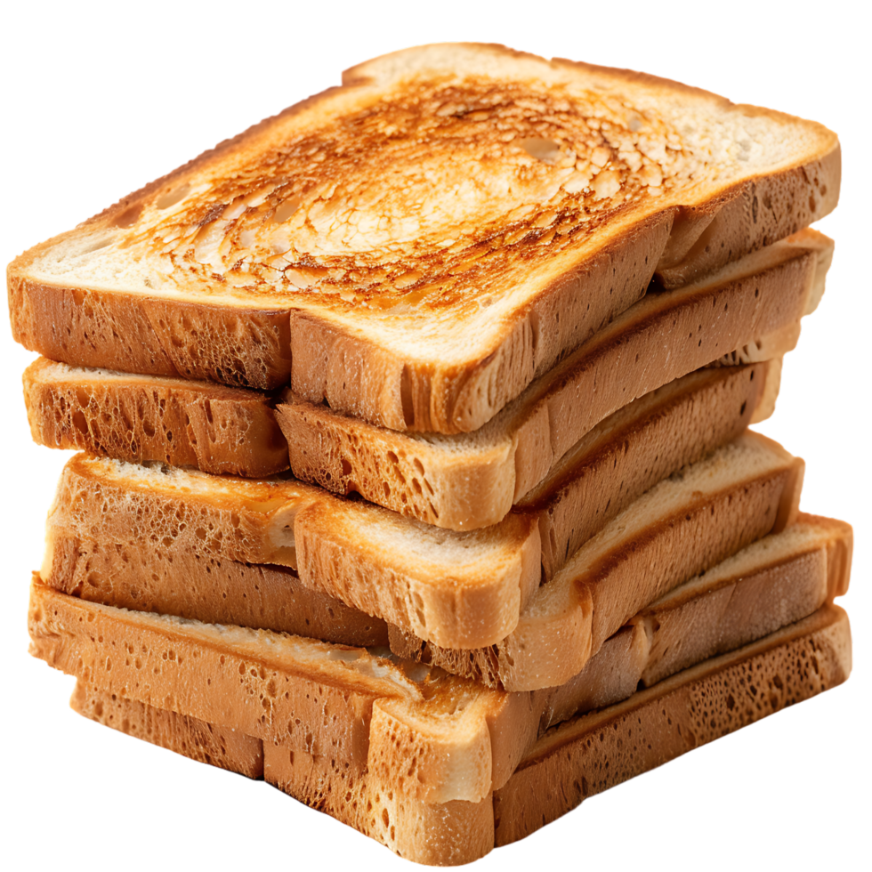 A collection of crispy toasted bread slices png
