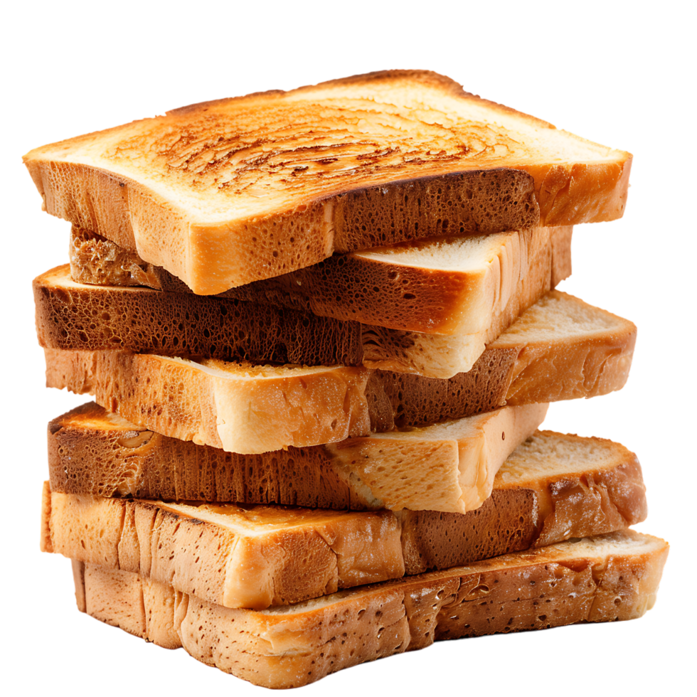 A collection of crispy toasted bread slices png