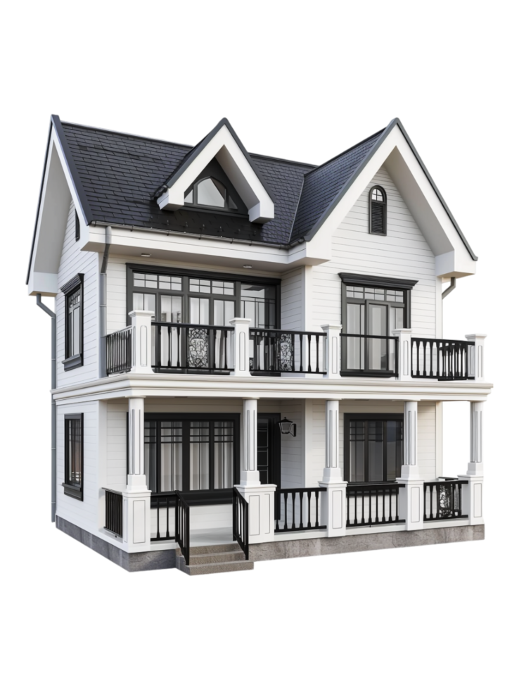 quadruplex maison sur transparent Contexte png