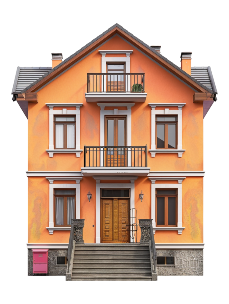 Quadruplex house on transparent background png
